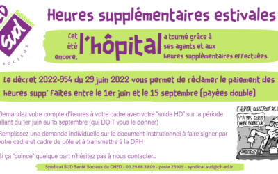 Heures supplémentaires estivales 2022