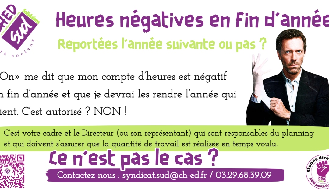 Heures négatives en fin d’année