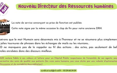 Arrivée du nouveau DRH