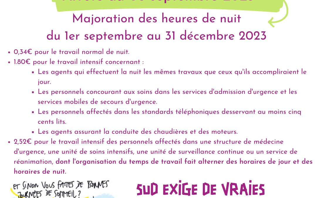 Majoration des heures de nuit