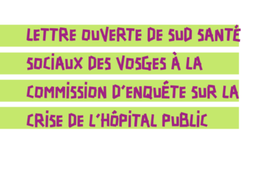 Lettre ouverte à la Commission d’Enquête